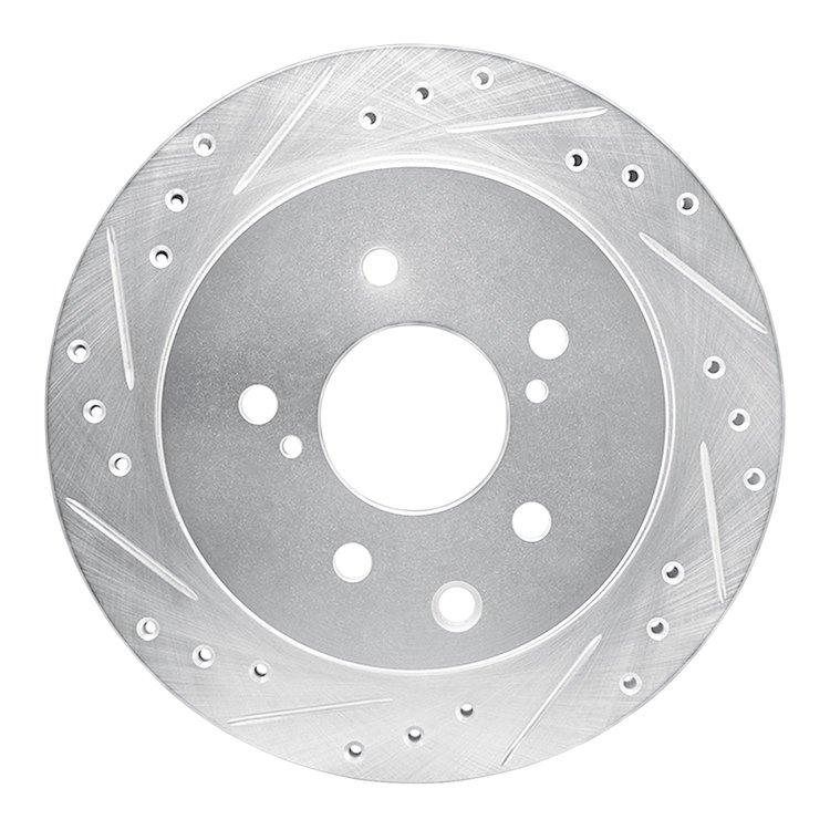 631-68004L Drilled/Slotted Brake Rotor [Silver], 1993-2001 Infiniti/Nissan, Position: Rear Left