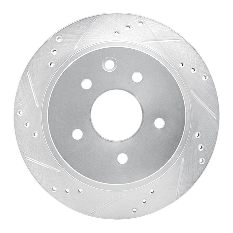 631-68006L Drilled/Slotted Brake Rotor [Silver], 2002-2006 Infiniti/Nissan, Position: Rear Left