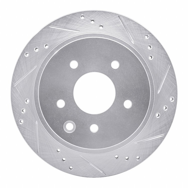 631-68006R Drilled/Slotted Brake Rotor [Silver], 2002-2006 Infiniti/Nissan, Position: Rear Right