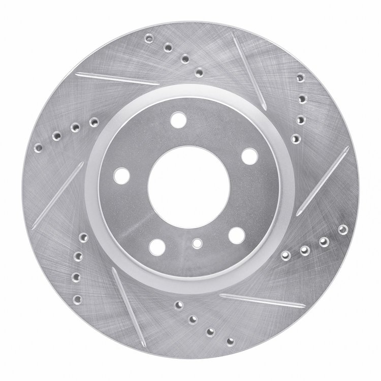 631-68007R Drilled/Slotted Brake Rotor [Silver], 2003-2005 Infiniti/Nissan, Position: Front Right
