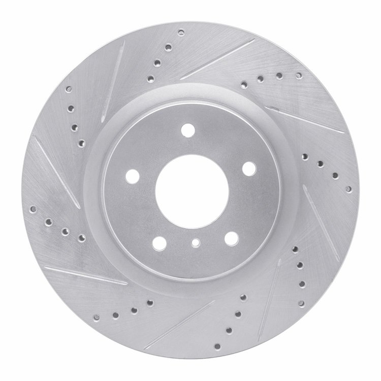 631-68008L Drilled/Slotted Brake Rotor [Silver], 2003-2008 Infiniti/Nissan, Position: Front Left
