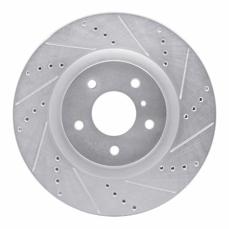 631-68008R Drilled/Slotted Brake Rotor [Silver], 2003-2008 Infiniti/Nissan, Position: Front Right
