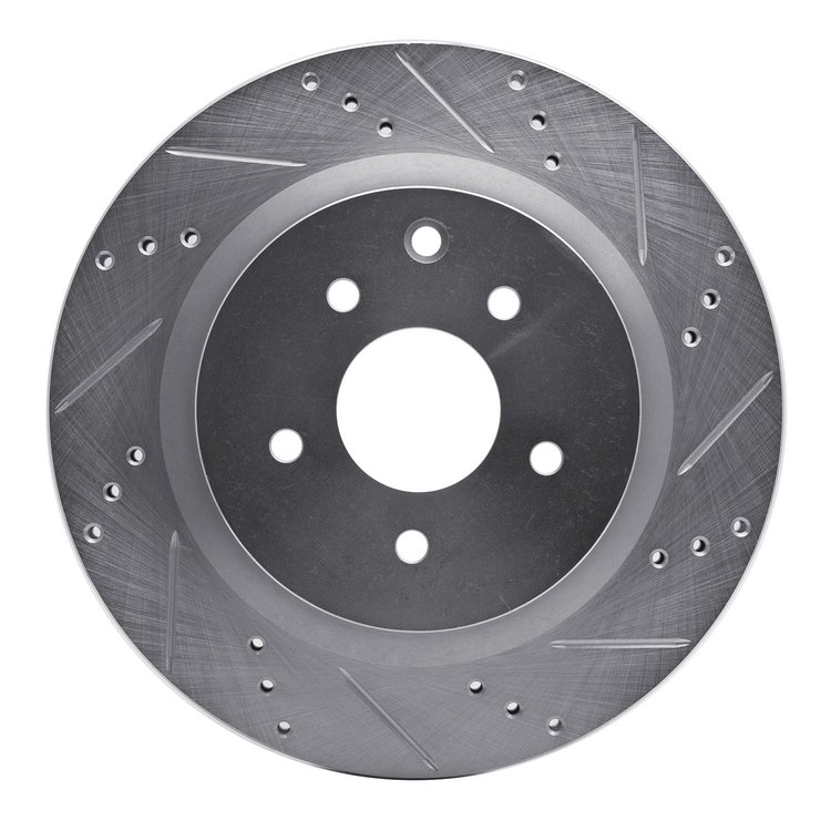 631-68009R Drilled/Slotted Brake Rotor [Silver], 2003-2008 Infiniti/Nissan, Position: Rear Right