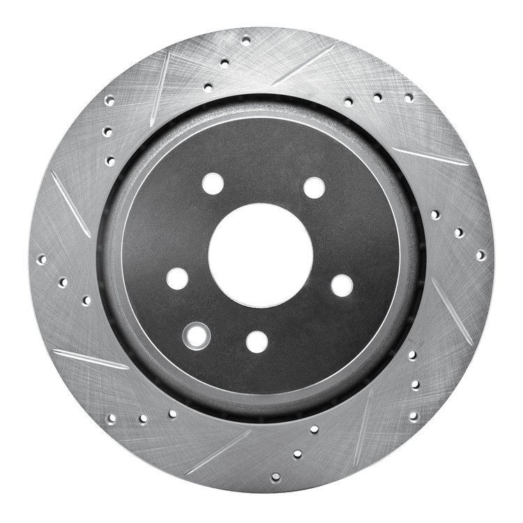 631-68010L Drilled/Slotted Brake Rotor [Silver], 2007-2015 Infiniti/Nissan, Position: Rear Left