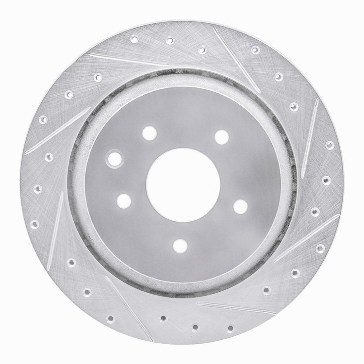 631-68010R Drilled/Slotted Brake Rotor [Silver], 2007-2015 Infiniti/Nissan, Position: Rear Right