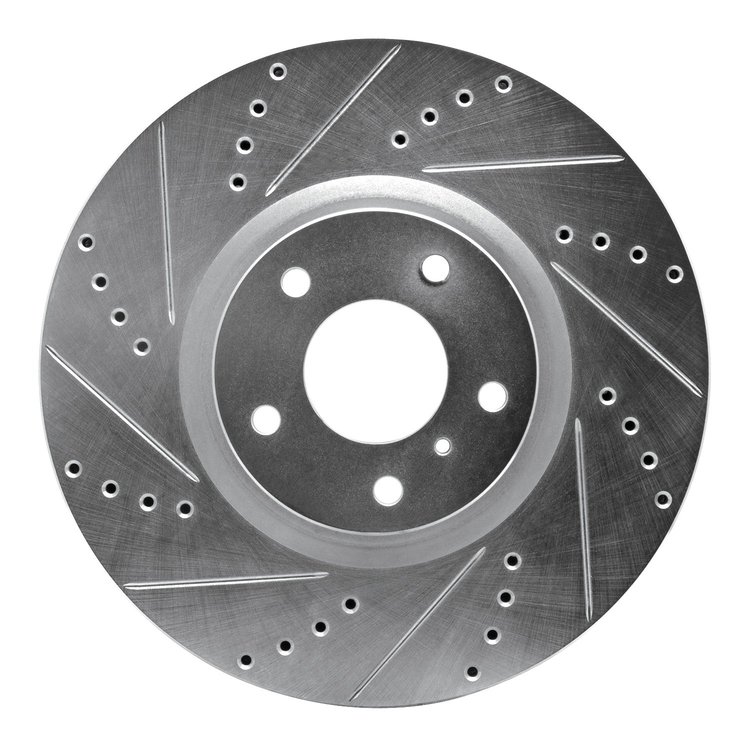 631-68011L Drilled/Slotted Brake Rotor [Silver], 2007-2015 Infiniti/Nissan, Position: Front Left