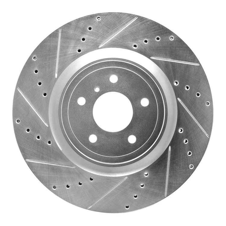 631-68012L Drilled/Slotted Brake Rotor [Silver], Fits Select Infiniti/Nissan, Position: Front Left