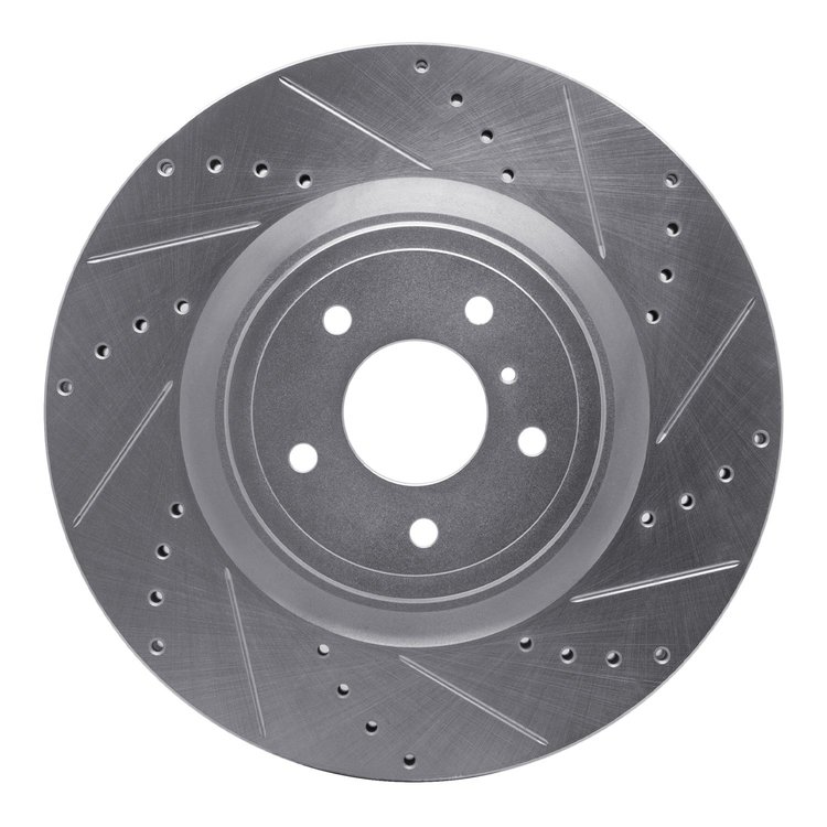 631-68012R Drilled/Slotted Brake Rotor [Silver], Fits Select Infiniti/Nissan, Position: Front Right