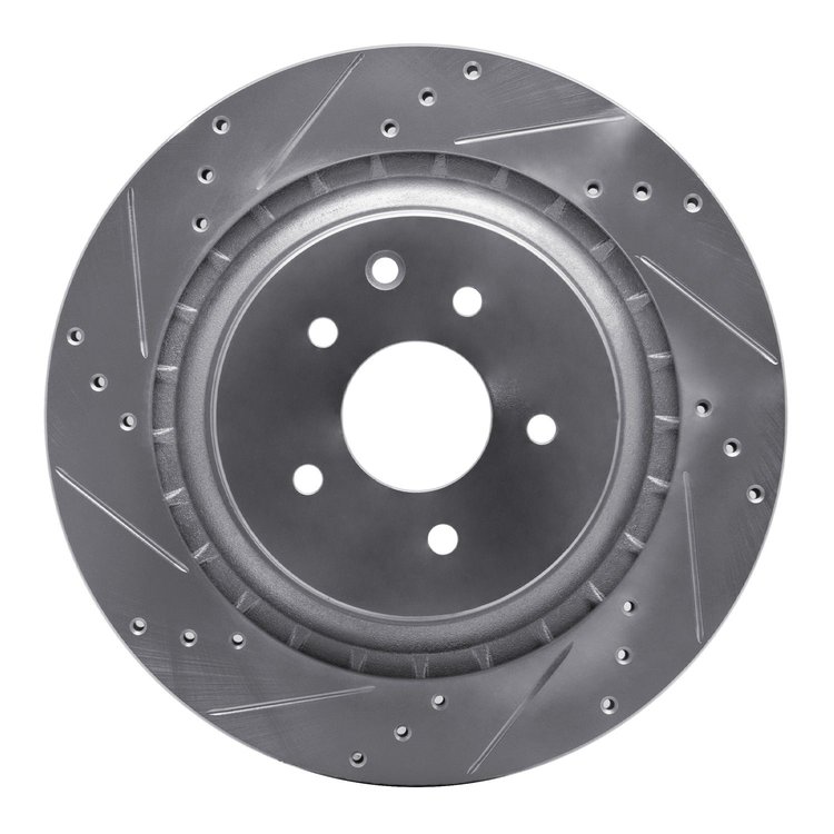 631-68013L Drilled/Slotted Brake Rotor [Silver], Fits Select Infiniti/Nissan, Position: Rear Left