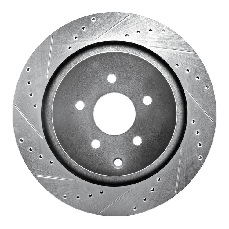 631-68015L Drilled/Slotted Brake Rotor [Silver], Fits Select Infiniti/Nissan, Position: Rear Left