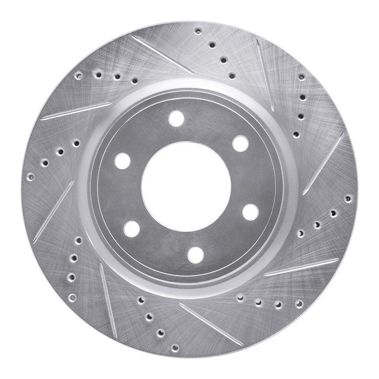 631-68016R Drilled/Slotted Brake Rotor [Silver], Fits Select Infiniti/Nissan, Position: Front Right