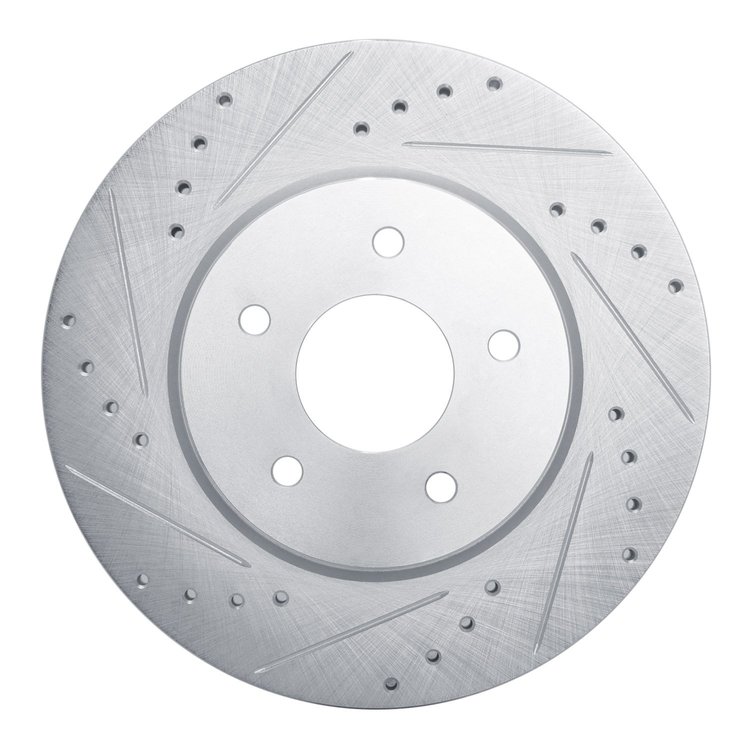 631-68019L Drilled/Slotted Brake Rotor [Silver], Fits Select Infiniti/Nissan, Position: Rear Left