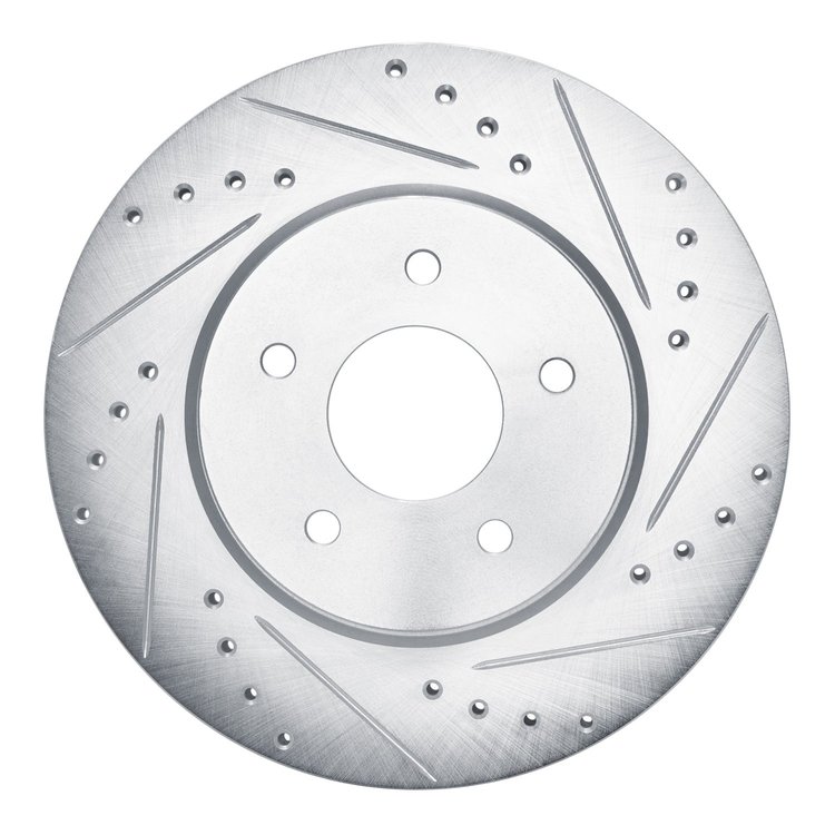 631-68019R Drilled/Slotted Brake Rotor [Silver], Fits Select Infiniti/Nissan, Position: Rear Right