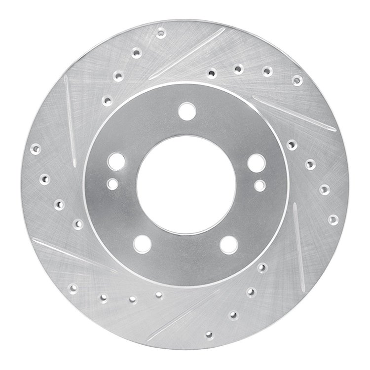 631-72004L Drilled/Slotted Brake Rotor [Silver], 1983-1989 Multiple Makes/Models, Position: Front Left