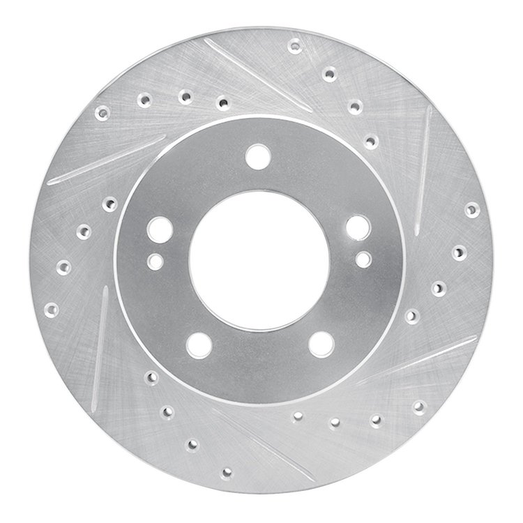 631-72004R Drilled/Slotted Brake Rotor [Silver], 1983-1989 Multiple Makes/Models, Position: Front Right