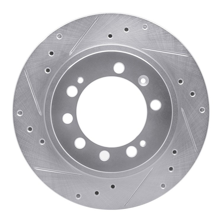 631-72005L Drilled/Slotted Brake Rotor [Silver], 1983-1989 Multiple Makes/Models, Position: Rear Left