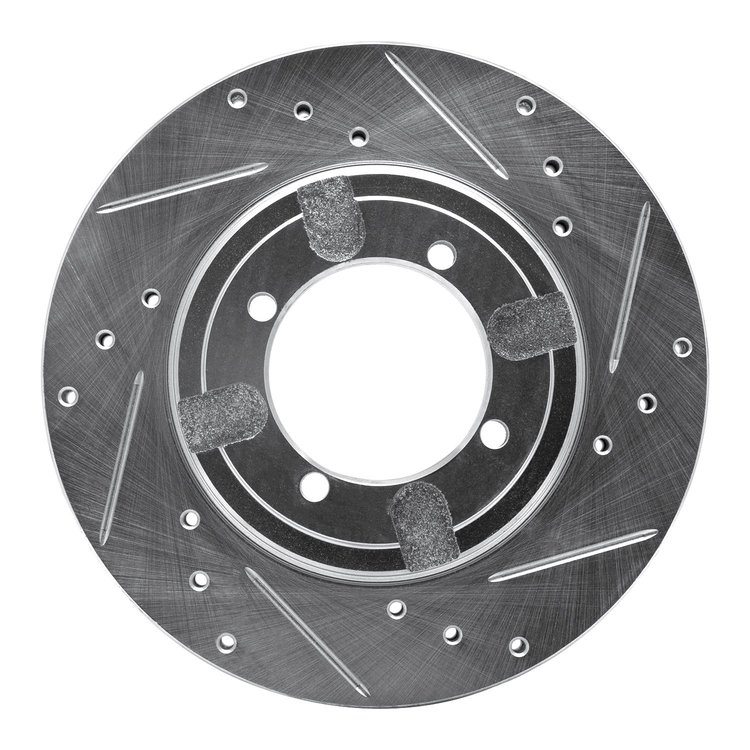 631-72009R Drilled/Slotted Brake Rotor [Silver], 1984-1990 Multiple Makes/Models, Position: Front Right