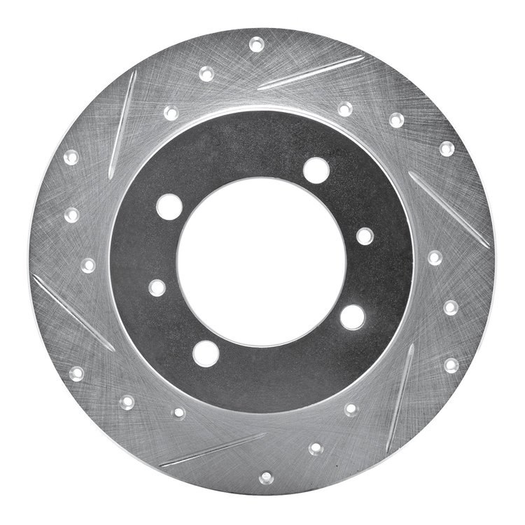 631-72011L Drilled/Slotted Brake Rotor [Silver], 1988-1993 Multiple Makes/Models, Position: Rear Left