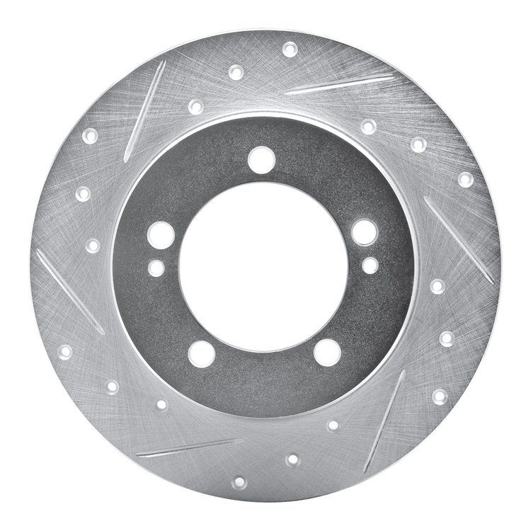 631-72012L Drilled/Slotted Brake Rotor [Silver], 1990-1994 Multiple Makes/Models, Position: Rear Left
