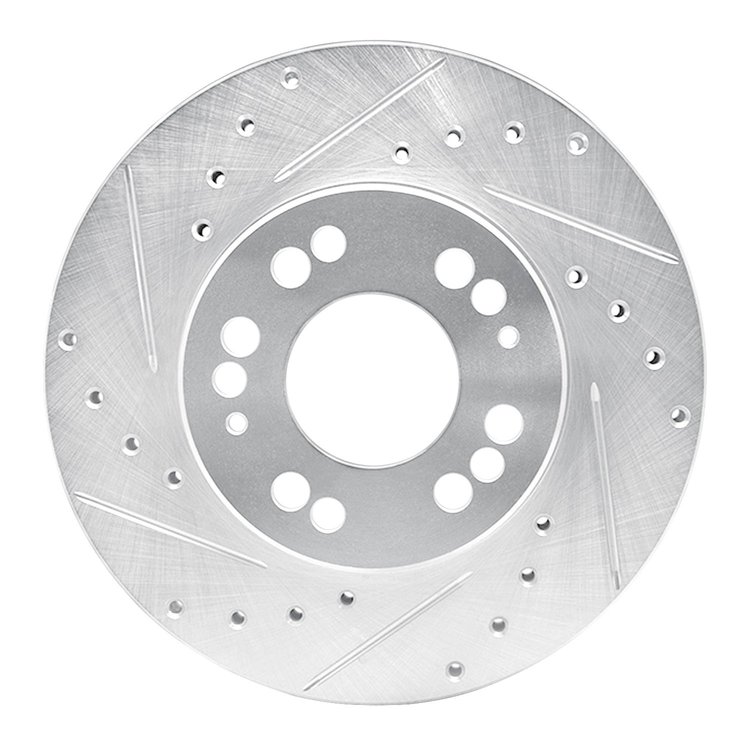 631-72015L Drilled/Slotted Brake Rotor [Silver], 1991-2004 Multiple Makes/Models, Position: Front Left