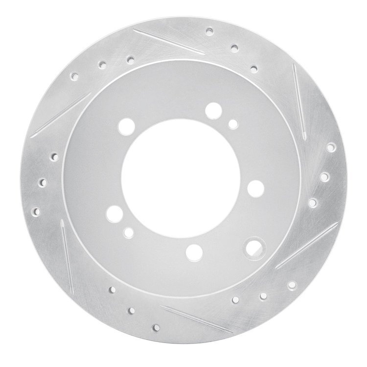 631-72016R Drilled/Slotted Brake Rotor [Silver], 1991-1999 Multiple Makes/Models, Position: Rear Right