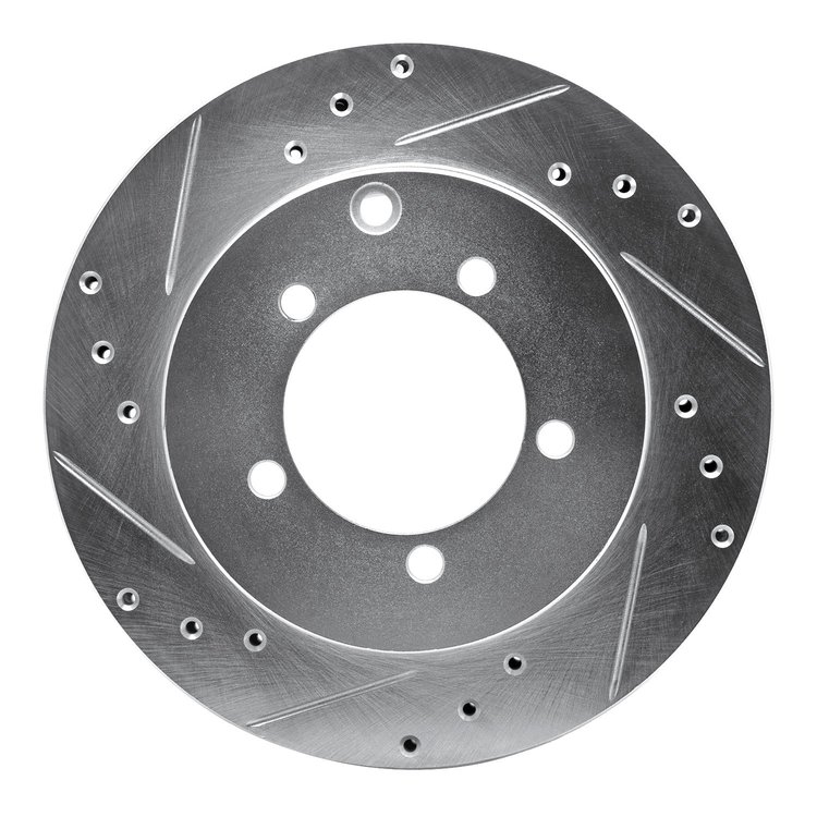 631-72017L Drilled/Slotted Brake Rotor [Silver], 1991-1993 Multiple Makes/Models, Position: Rear Left