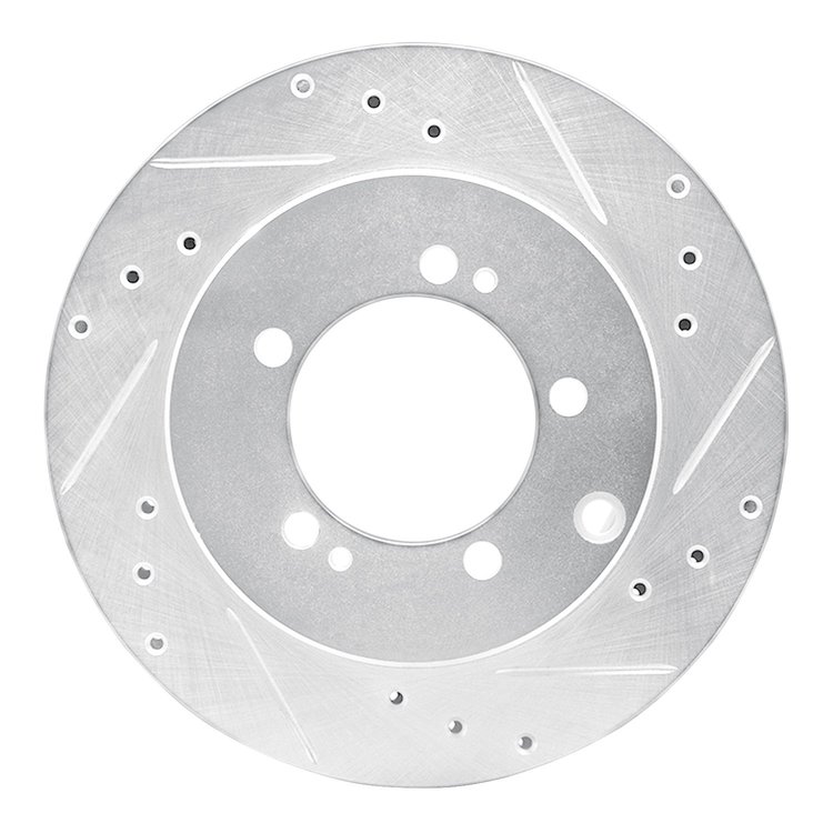 631-72017R Drilled/Slotted Brake Rotor [Silver], 1991-1993 Multiple Makes/Models, Position: Rear Right
