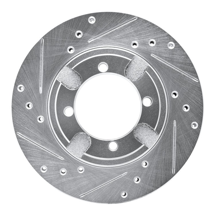 631-72020L Drilled/Slotted Brake Rotor [Silver], 1991-1992 Mitsubishi, Position: Front Left