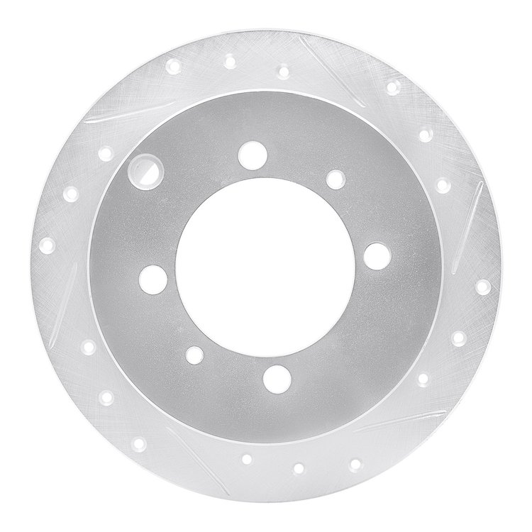 631-72021R Drilled/Slotted Brake Rotor [Silver], 1992-2004 Multiple Makes/Models, Position: Rear Right