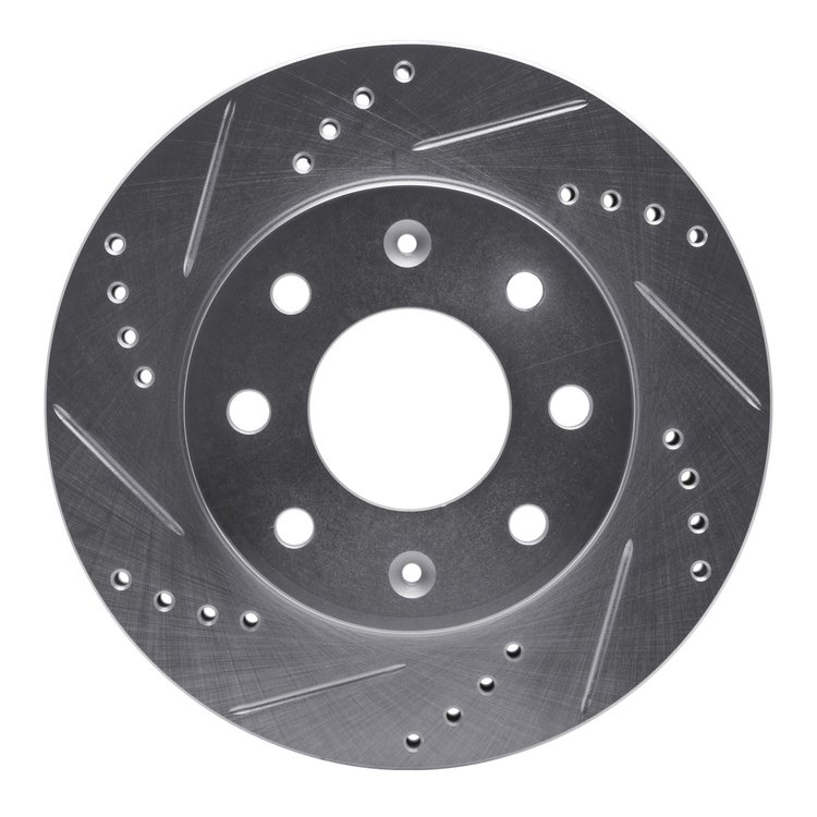 631-72022L Drilled/Slotted Brake Rotor [Silver], 1988-2007 Multiple Makes/Models, Position: Front Left
