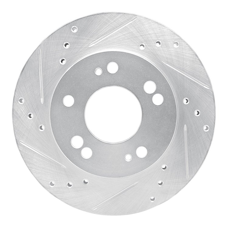 631-72023L Drilled/Slotted Brake Rotor [Silver], 1990-2005 Multiple Makes/Models, Position: Front Left