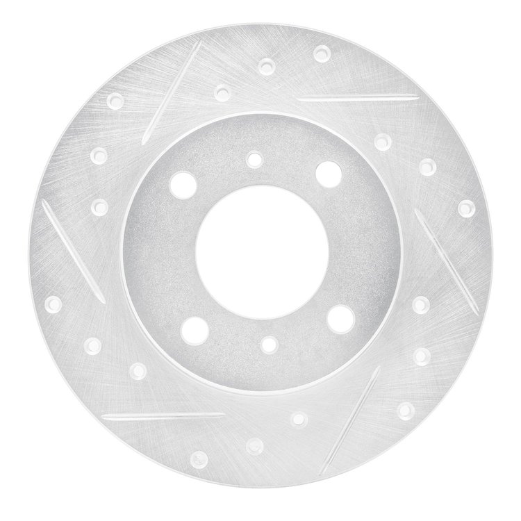 631-72025L Drilled/Slotted Brake Rotor [Silver], 1992-1996 Multiple Makes/Models, Position: Front Left