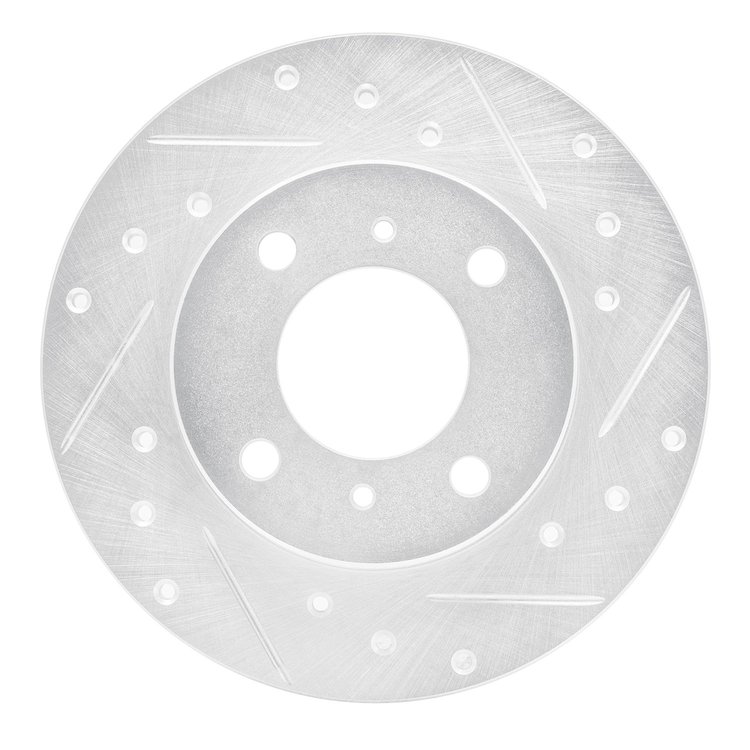 631-72025R Drilled/Slotted Brake Rotor [Silver], 1992-1996 Multiple Makes/Models, Position: Front Right