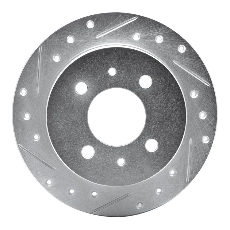 631-72026L Drilled/Slotted Brake Rotor [Silver], 1992-1996 Multiple Makes/Models, Position: Rear Left