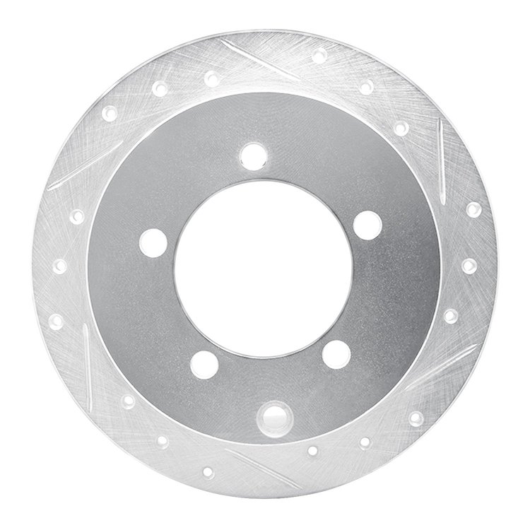 631-72030R Drilled/Slotted Brake Rotor [Silver], 1997-2004 Mitsubishi, Position: Rear Right