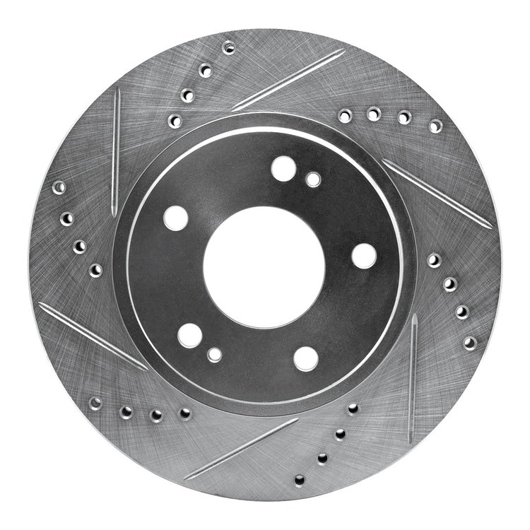 631-72034L Drilled/Slotted Brake Rotor [Silver], 2000-2012 Multiple Makes/Models, Position: Front Left
