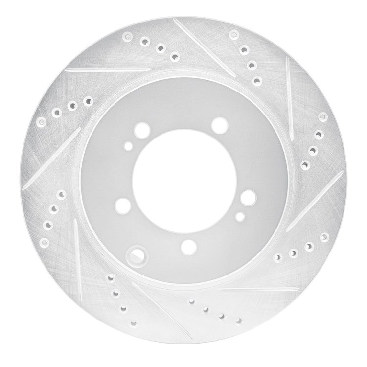 631-72036R Drilled/Slotted Brake Rotor [Silver], 2003-2006 Mitsubishi, Position: Rear Right
