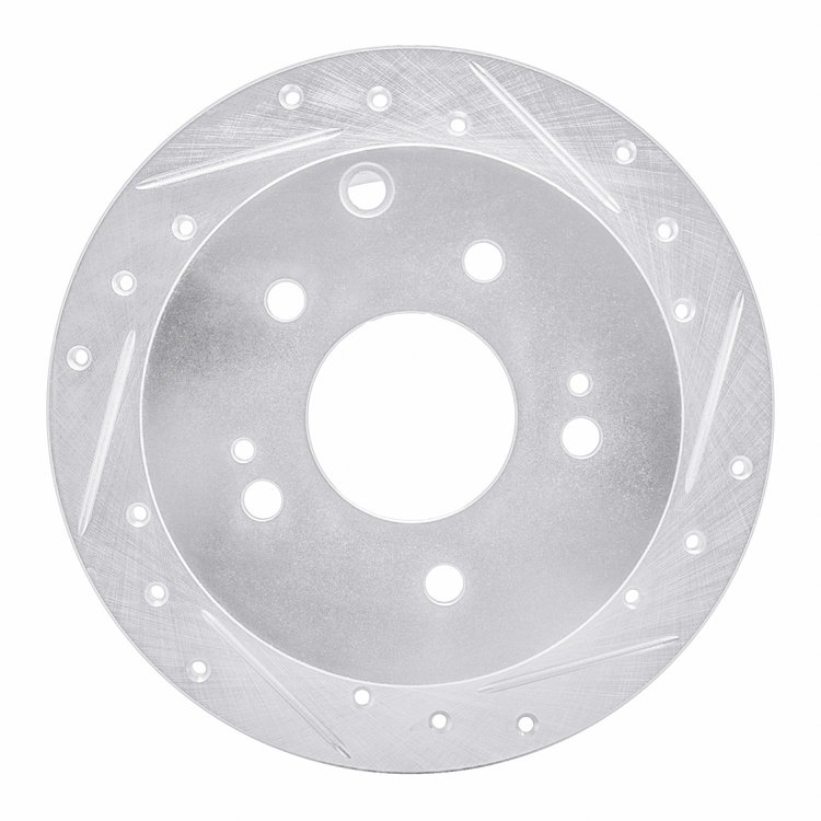 631-72038R Drilled/Slotted Brake Rotor [Silver], 2004-2012 Mitsubishi, Position: Rear Right