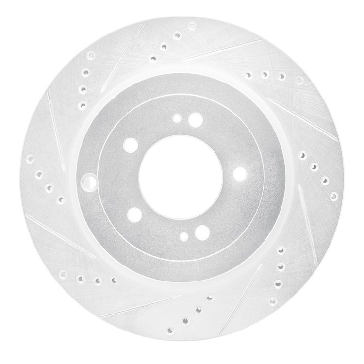631-72042L Drilled/Slotted Brake Rotor [Silver], 2008-2015 Mitsubishi, Position: Rear Left