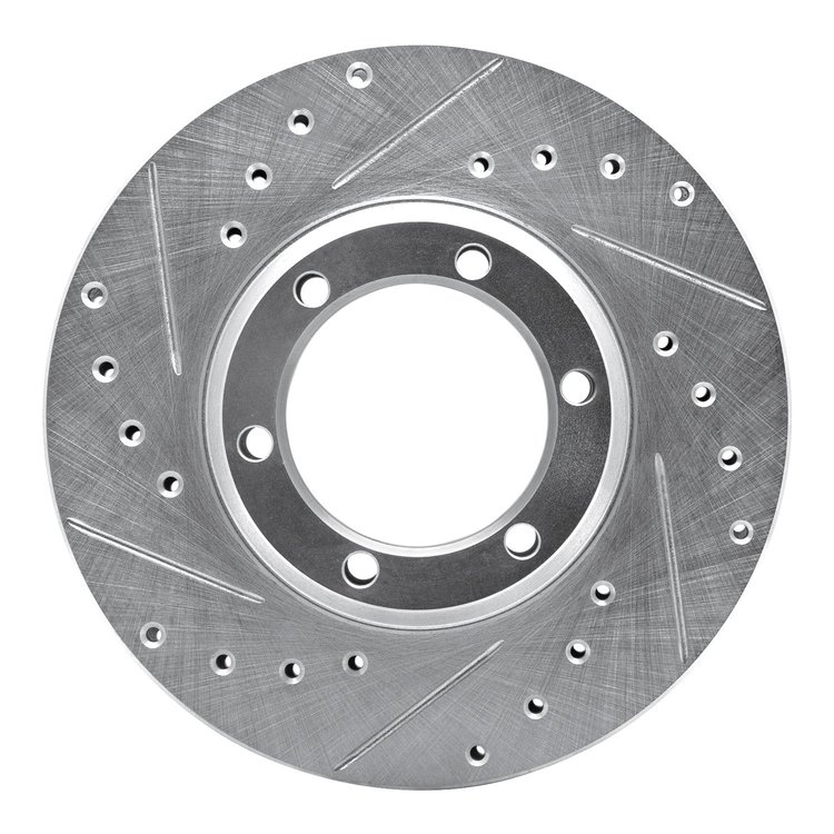 631-72048L Drilled/Slotted Brake Rotor [Silver], 1981-1987 Multiple Makes/Models, Position: Front Left