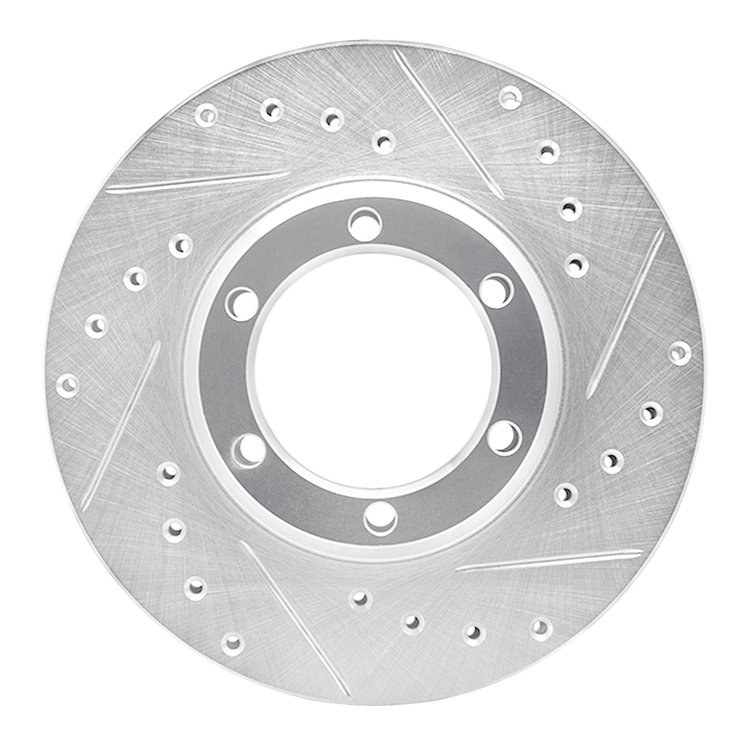 631-72048R Drilled/Slotted Brake Rotor [Silver], 1981-1987 Multiple Makes/Models, Position: Front Right