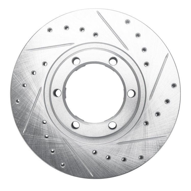 631-72051R Drilled/Slotted Brake Rotor [Silver], 1987-1989 Multiple Makes/Models, Position: Front Right