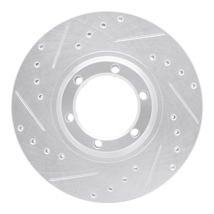 631-72052L Drilled/Slotted Brake Rotor [Silver], 1986-1995 Multiple Makes/Models, Position: Front Left