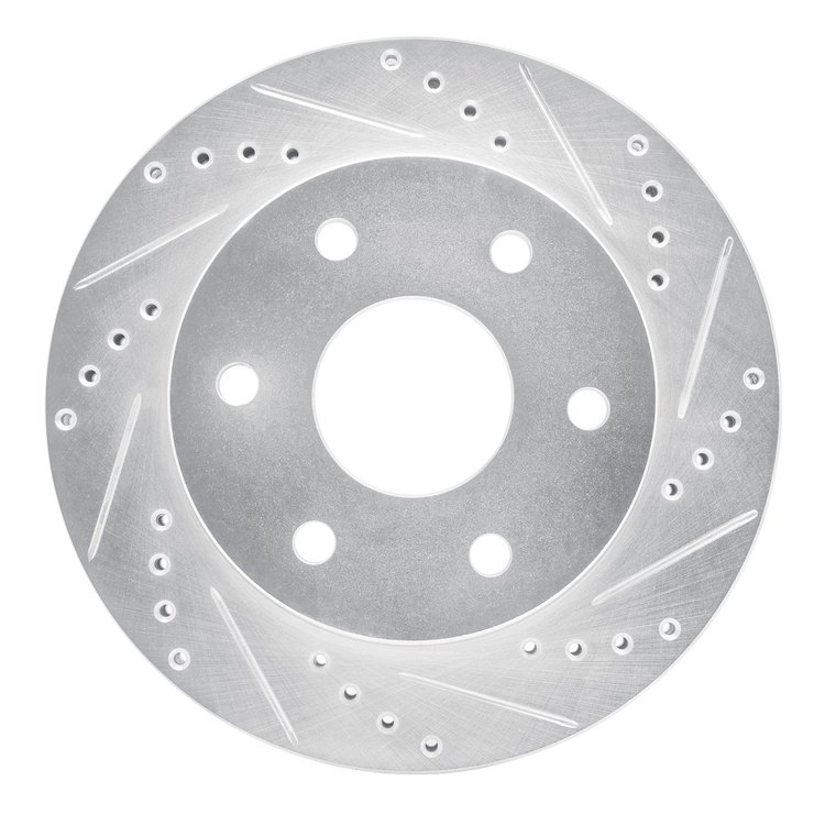 631-72052R Drilled/Slotted Brake Rotor [Silver], 1986-1995 Multiple Makes/Models, Position: Front Right