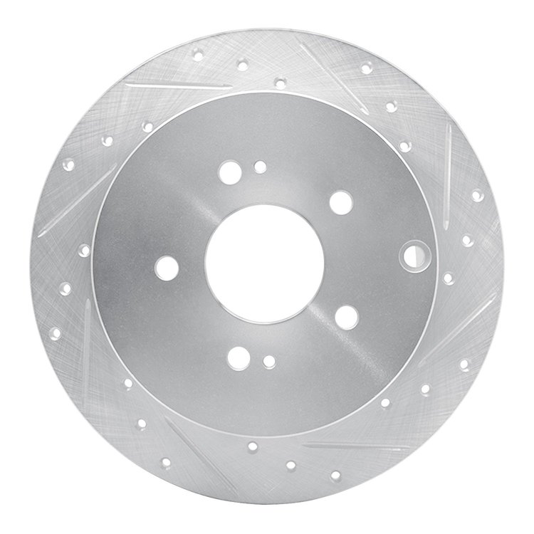 631-72060R Drilled/Slotted Brake Rotor [Silver], 2004-2011 Mitsubishi, Position: Rear Right