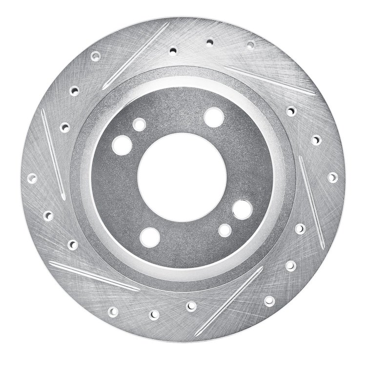 631-72069L Drilled/Slotted Brake Rotor [Silver], Fits Select Multiple Makes/Models, Position: Front Left