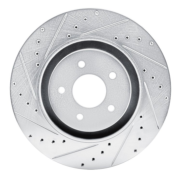 631-72070L Drilled/Slotted Brake Rotor [Silver], Fits Select Multiple Makes/Models, Position: Front Left