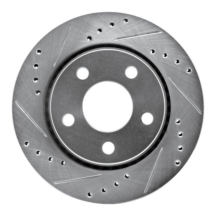 631-73001L Drilled/Slotted Brake Rotor [Silver], 1985-1991 Audi/Volkswagen, Position: Rear Left