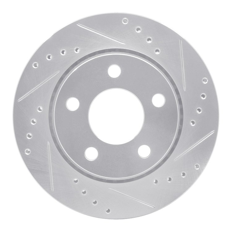 631-73001R Drilled/Slotted Brake Rotor [Silver], 1985-1991 Audi/Volkswagen, Position: Rear Right