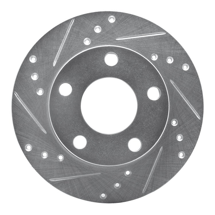 631-73002L Drilled/Slotted Brake Rotor [Silver], 1980-1991 Audi/Volkswagen, Position: Rear Left